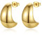 YeGieonr Chunky Ohrringe Dupes für Damen, Leichte Edelstahl Waterdrop Open Hoops, hypoallergene 18K vergoldete Ohrringe Modeschmuck für Frauen und Mädchen