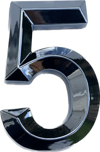Sonnet House Door Numbers Plaques Stick On Self Adhesive 3D Door Street Number Signs Hotel Office Appartments Mailbox Outdoor 3 Inches (Silver-5)
