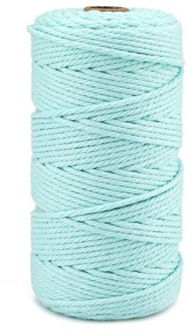 jijAcraft 3MM Macrame Cord, 100M/328ft Light Blue Cotton String Twine for Crafts, Graden String Cotton Rope for DIY Crafts Wall Hanging Plant Hanger Knitting Bundling Wrapping