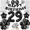 Luftballons 29. Geburtstag Mann Frauen Deko Schwarz Tortendeko 29. Geburtstag Deko Mann Frau Schwarz Geburtstagsdeko 29 Jahre Geburtstag Frauen Männer dekoration Schwarz 29 Geburtstag deko torte