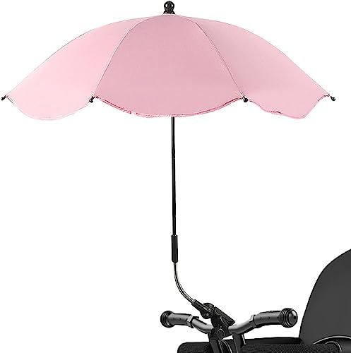 Gehanico Kinderwagen Sonnenschirm Regenschirm Universal Sonnenschirm Kinder Regenschirme Light Sonnenschirm UV Schutz Sonnenschirm Buggy für Kinderwagen mit Plastik Clips (Rosa)