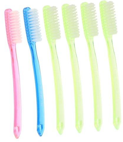 GLEAVI Harte Borsten Zahnbürste 6 Stück für Erwachsene Anti Rutsch Design Effektive Zahnfleckenentfernung für Alltag und Reisen Zufällige Farbauswahl