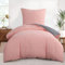 Aisbo Housse de Couette 140x200 Réversible - Parure de Lit Bicolore 140 x 200 Adulte 1 Personne avec Fermeture Éclair, Parure Housse Couette avec 1 Taie d'oreiller 65x65, Rose et Gris