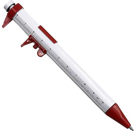 Fiorky Stylo à bille à pied à coulisse 0-100 mm 2 en 1 Pied à coulisse multifonction Stylo à bille à pied à coulisse pour ingénieur menuisier étudiant charpentier