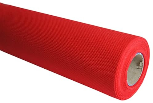 PuntoCasaStore Rouleau TNT de 80 cm x 20 mètres - Nappe jetable couverture intérieure extérieure tables festivals cérémonies événements fleurite (rouge, 80)