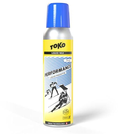 TOKO Performance Liquid Blue, Flüssigwachs für Rennläufer, 100 ml | Fluorfreies Skiwachs mit TripleX Technologie zum Aufsprühen, für Rennen und Training bei minus 10 bis minus 30 °C