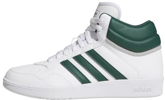 adidas Unisex Hoops 4.0 MID Shoes, FTWR White/Collegiate Green/Grey Two, 9 UK