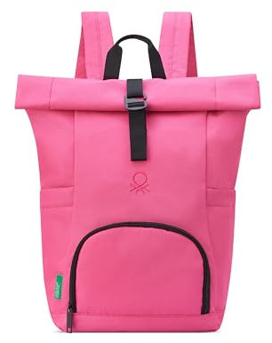 United Colors of Benetton Unisex-Erwachsene Backpack Be Rolltop Laptop-Rucksack, Pink, 15.6 Inch Sleeve
