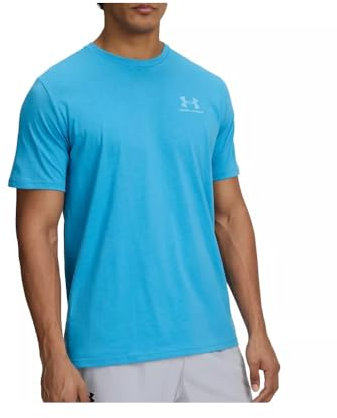 Under Armour Mens Logo T-Shirt Short Sleeve Lifestyle Cotton Ether Blue/White XS
