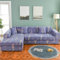 Bishilin Couchbezug Stretch mit Armlehne, Sofabezug Ecksofa 3 Sitzer Violett Bedruckt mit Blumen Muster 190-230CM Überzug Sofa Katzen Kratzfest rutschfest