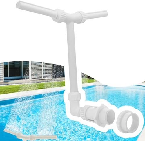 Fontaine de Pulvérisation de Piscine a Double Pulvérisation,Fontaine D'arrosage de Piscine a Cascade Réglable a 360 ° pour Piscines Hors Sol Creusées,Piscine Extérieure de Jardin Spa
