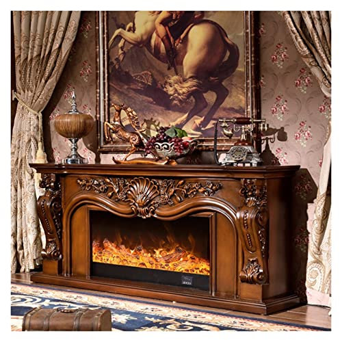 ZURBAQD Chimenea Flotante para Pared, Chimenea eléctrica, Juego de Chimenea, repisa de Madera con LED Artificial, decoración de Llama óptica, Chimenea eléctrica para Sala de Estar Warm as Ever