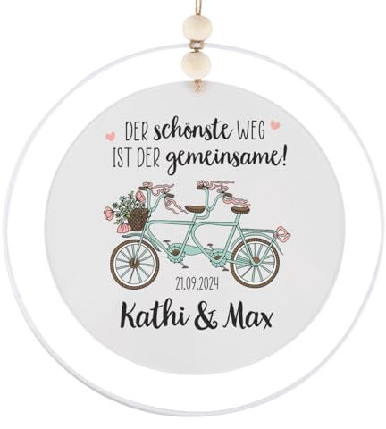Herz & Heim® Türschild aus Acryl mit verschiedenen Motiven bedruckt, personalisiert, Geschenkidee für viele Anlässe (Der schönste Weg ist der gemeinsame, 30 cm)