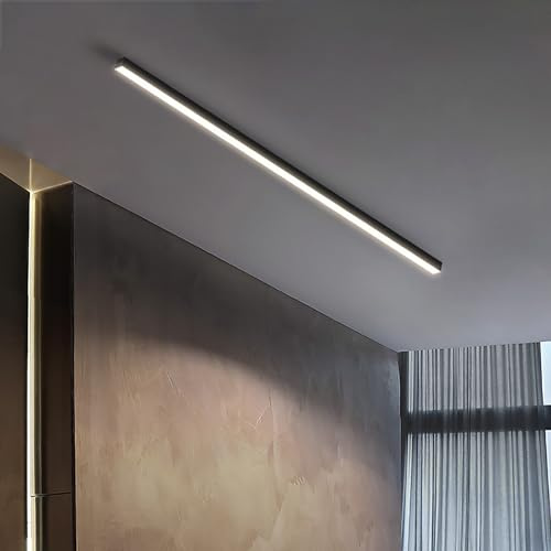 GZZBMY LED Moderne Deckenleuchte Deckenlampe Aluminium Lange Lichtleiste Deckenbeleuchtung Büro Deckenbeleuchtung für Küche Wohnzimmer Schlafzimmer Esszimmer Balkon Flur (Newtrales Licht,50CM)