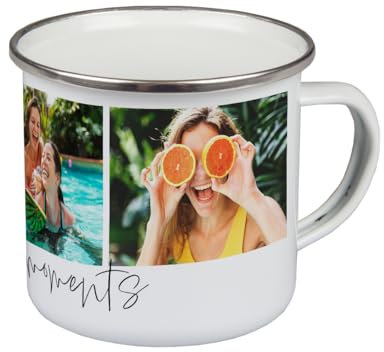 ORWO – 300 ml Emaille-Tasse bedrucken und mit Foto personalisieren | robuste Blechtasse | Emaille-Becher mit Namen | hochwertiger Druck: handmade in Germany (best moments)