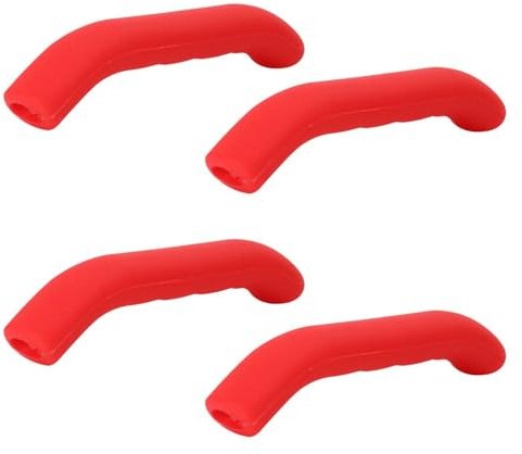 4 Pièces Housse De Protection De Poignée De Frein, Housse en Silicone pour Poignée De Frein, Housse en Silicone Antidérapante pour Poignée De Frein, Accessoires De Vélo (Rouge)