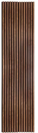 Atmosphera Créateur d'intérieur - Panneau Décoratif Tasseaux Bois Colva - 240x60cm - Effet Noyer Fond Noir-Réduction du Bruit - Entrée, Chambre, Salon