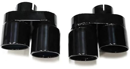 Auspuffrohr 1 Paar Auspuffspitze Für G20 G21 330i 330d 330e Schalldämpferspitze Abgasanlage Düse Auspuffrohr 2,5'' Zoll Endrohr Quad Auspuff Endrohr(Schwarz)