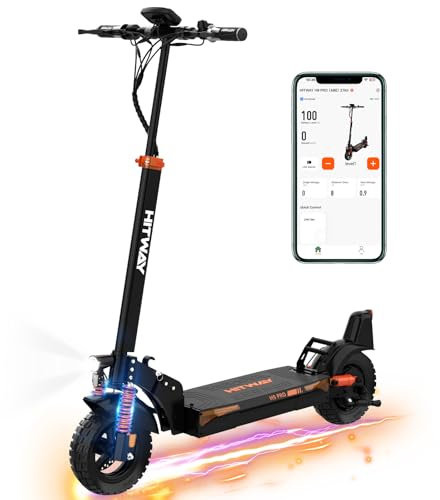 HITWAY E Scooter mit Straßenzulassung (ABE), 10-Zoll-Elektroroller für Erwachsene,15,6Ah-27Ah Batterie, 500W Motor, Faltbarer, 3 Geschwindigkeitsmodi, Höchstgeschwindigkeit 20km/h, mit APP