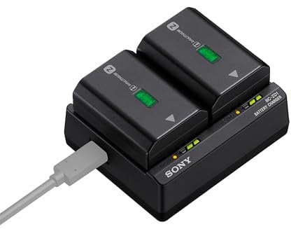 SONY BC-ZD1 Caricabatterie per Batterie NP-FZ100 ad Alta Capacità (x2) con Supporto di USB Power Delivery