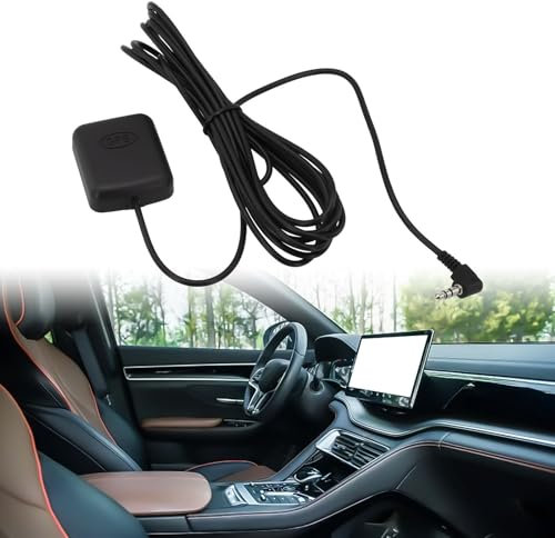 Lecreatekit Ricevitore antenna GPS esterna, 3,5 mm ad angolo retto, ottimo segnale boost, compatibile esterno, per dash cam, dash camera miglioramento del segnale