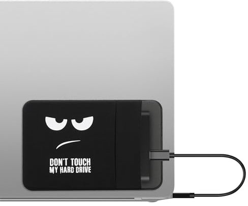 kwmobile Custodia Hard Disk Esterno Compatibile con SanDisk Portable SSD, Samsung T7, Crucial X8, HDD Cover - Case SSD 2 Tasche - Porta Accessori Elettronici - Don't touch my Hard Drive