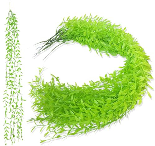 Fanchu 10 plantas artificiales, plantas artificiales colgantes, plantas colgantes para balcones, dormitorios, cocinas, salones, oficinas, alféizares de ventana, plantas verdes de plástico decorativas