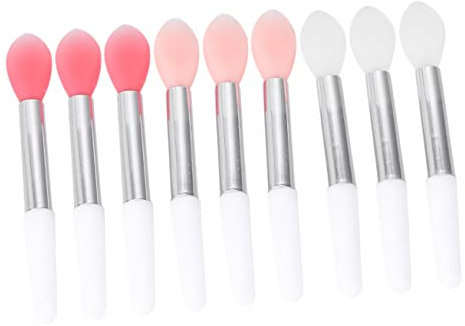 NIYANGLE 9pcs Silicone Lip Makeup Brush Makeup Lip Mask Brush Portable Cosmetic Lipstick Applicator for Women