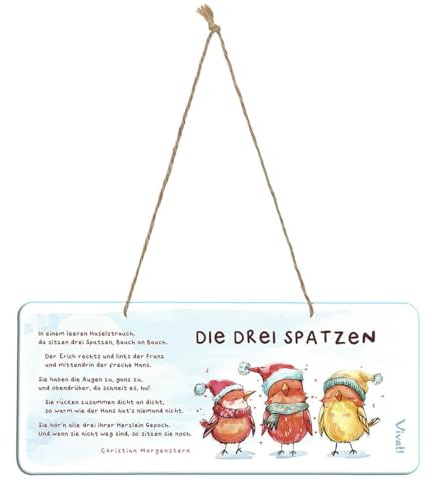 Deko-Schild »Die drei Spatzen« aus Metall