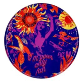 Gift Company Love Trays, Dekotablett, M, Motiv: I'm Your only Fan, rund, blau