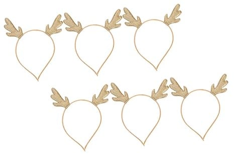 DEARMAMY 6stücke Hirschgeweih Haarreif für Weihnachten Rentiergeweih Stirnband Elch Haarschmuck Weihnachtsfrisur Accessoire Weihnachtskopfschmuck für Partys und Kostüme