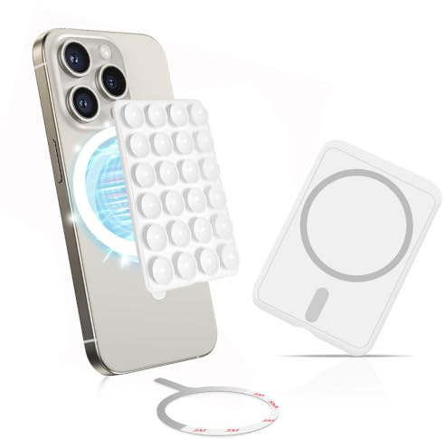 Ventosa per Telefono Magnetico, Compatibile con Cover MagSafe, Bianco