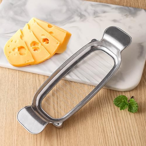 Pellkartoffel Schneider & Mozzarella Schneider Edelstahl - Vielseitige Schneidehilfe für gekochte Kartoffeln, Eier, weiche Früchte & Käse - Küchenhelfer mit Drahtschneide (1)