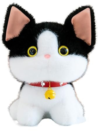 Zasdvn Gato de Peluche – Dibujos Animados con diseño de Campana, Gatos de Peluche – para niños Adultos Amantes de Las Mascotas, Navidad, cumpleaños, Pascua, Coleccionable, decoración de salón