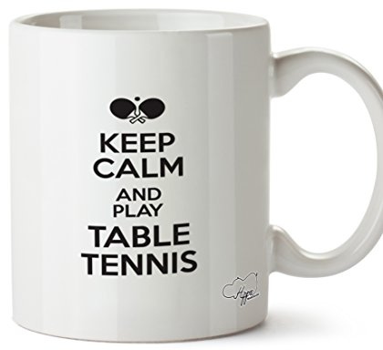 Hippowarehouse Keep Calm and Play Table Tennis Printed Mug Cup Ceramic 10oz