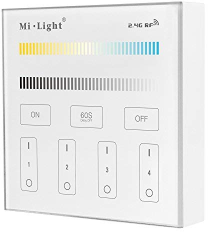 lighteu®, Miboxer DC3V Smart Panel Fernbedienung 4 Zonen 2,4 GHz RF Farbtemperatur und Helligkeit B2