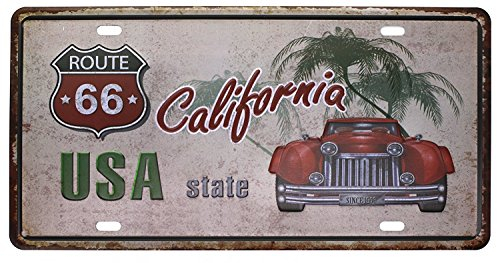 Eureya Auto-Nummernschild, für Zuhause/Café/Bar/Pub/Restaurant/Ausstellung, als Wanddekoration, im Vintage-Stil, 15,2 x 30,5 cm, metall, Usa State California, 6x12