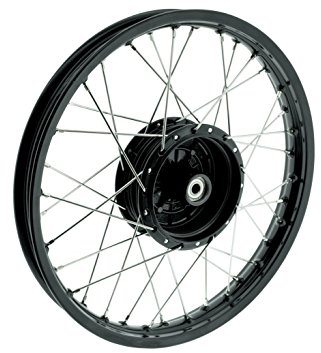 Speichenrad schwarz-Edelstahl passend für Simson S51 Schwalbe 1,5x16 Zoll, verstärkt