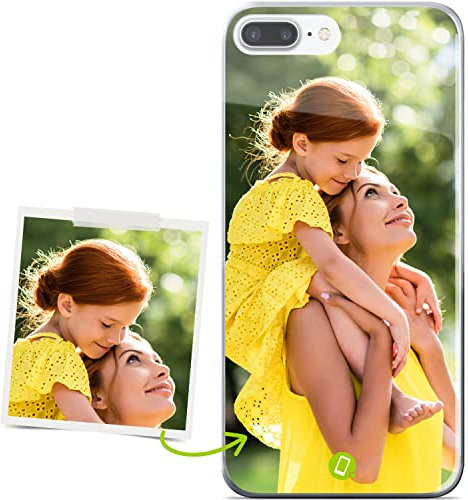 Coverpersonalizzate.it - Cover personalizzata compatibile per iPhone 7 Plus/iPhone 8 Plus con la tua foto o la tua frase - Custodia personalizzata in tpu trasparente