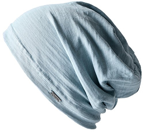 CHARM Herren Damen Beanie Baumwolle 100% Hut Sommer Kunstseide Dünn Licht Schweiß Hellblau