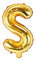 PartyDeco Folienballon Buchstabe S Gold-Geburtstag Hochzeit Jahrestag Folienballon Buchstabe S- Gold Größe ca. 35 cm Geburtstag Hochzeit Verlobung Silvesterparty Folienballon Hel Deko Geburtstag
