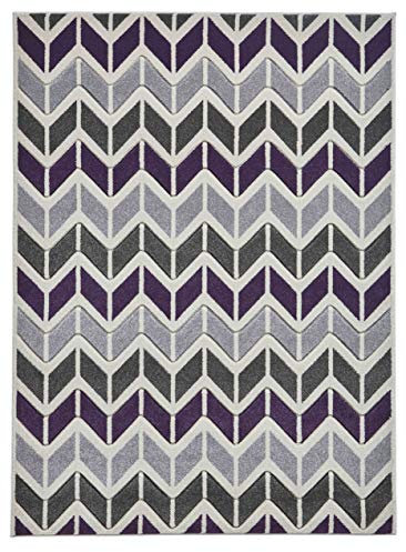 Think Rugs, Matrix MT24 Grey/Purple - 160 x 220