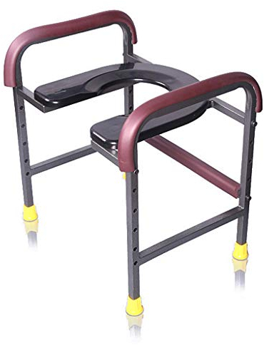 XWZJY Extra breit Kommode/Duschstuhl Multifunktional Bariatrischer Toilettensitz Schwangerer Badehocker mit Sicherheitsstahlrahmen für Senioren, Behinderte