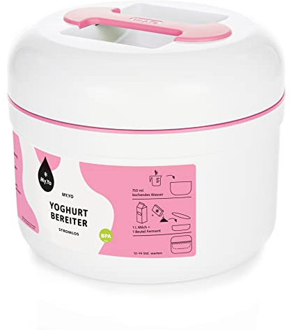 My.Yo - Yogurtiera senza corrente | Colore Pink | Incl. 2 bustine di fermenti biologici