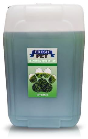 Fresh Pet Disinfectant Deodoriser Artificial Grass Cleaner 25L Kit | Cut Grass Fragrance - 1L Eco-Refill (makes 25L) and Empty 25L for Kennels, Catteries, Artificial Grass, Floors, Litter Trays