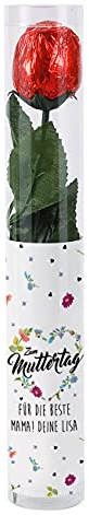 Herz & Heim® Schoko-Rose Muttertagsgeschenk mit Wunschtext
