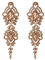 Clearine Women's Double Marquise Crystal Hollow Dangle Earrings for Wedding Bridal Bridesmaid Champagne Color Rose-Gold-Tone