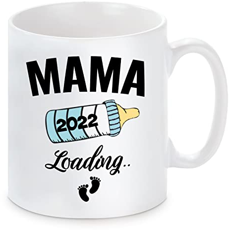 Tasse mit Motiv - Mama 2022 loading (Blaue Flasche) Geburt, Baby, Kind