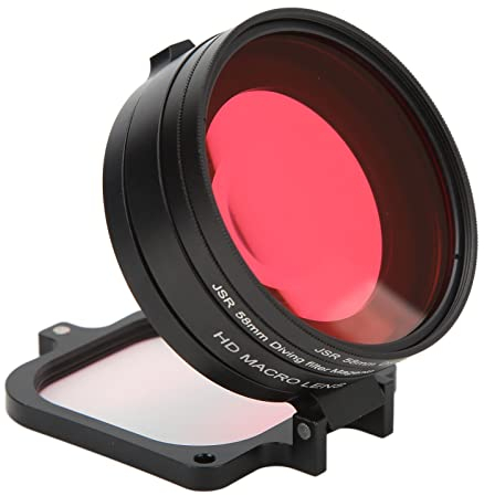 16x HD Makro Nahaufnahme Objektiv, kompakter tragbarer Rot-Lila Tauchfilter 58mm für Hero 9 für Unterwasserfotografie
