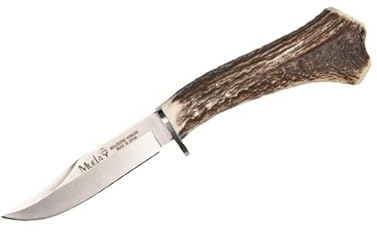 LO TRINCO YO Muela GREDOS GRED-10H hoja de acero MoVa de 10 cm y empuñadura de asta de ciervo y latón para Caza, Pesca, Supervivencia y Bushcraft.